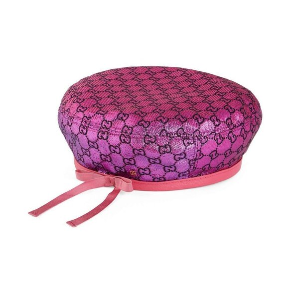 Gucci GG Monogram Metallic Beret - Picture 1 of 5